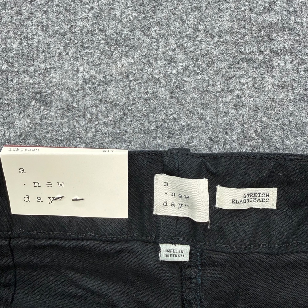 A New Day Womens Black High Rise Straight Leg Stretch Pants Size 4R 018 04 7884 - Picture 7 of 11